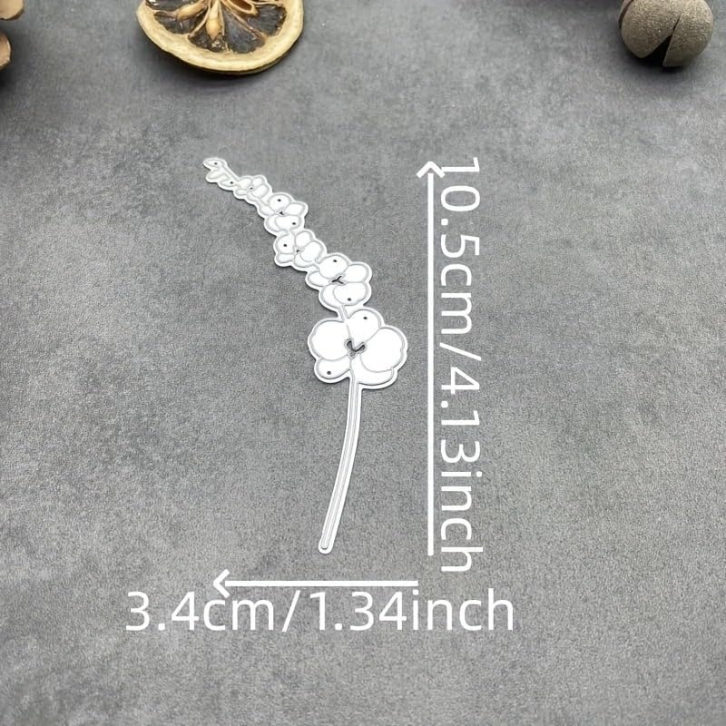 Lapoo Flowers Metal Cutting Die for Scrapbooking - Durable, Cut Stencils for DIY Scrapbook Photo Album Decorative Paper Card, Card Making Supplies, Embossing (Flower Branch 4.1 x 1.3 in) - Image 2
